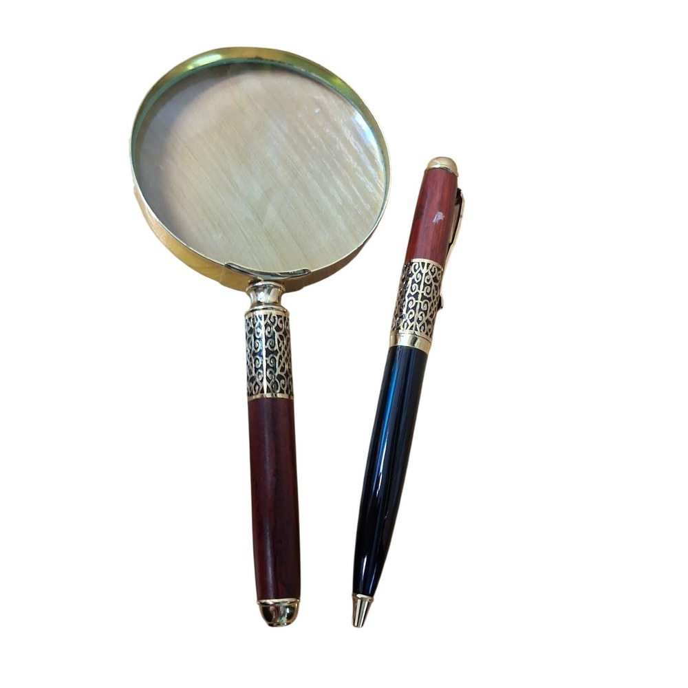History Channel Club Life Member Magnifying Glass Pen Keychain Plaque Set